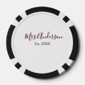 Mrs. add naam achternaam zwart roze beste jaar mod poker chips (Achterkant)