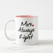 Mrs Altijd goed Tweekleurige Koffiemok (Links)