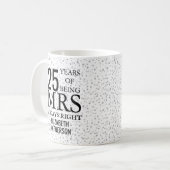 Mrs Always Right Fun 25th Silver Jubileum Koffiemok (Voorkant links)