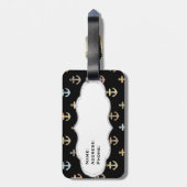 Mrs anchor pattern - onderdeel van de set van Mr & Bagagelabel (Achterkant verticaal)