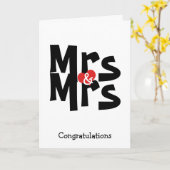 Mrs and Mrs Lesbian Wedding Bold Congratulations Kaart (Gele Bloem)