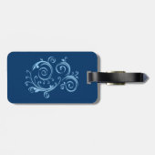 Mrs., Bagagelabel in blauw. (Achterkant horizontaal)