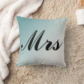 Mrs Beauful Blue en White Gradient Mr en Mrs. Kussen (Deken)