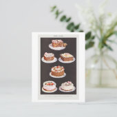 Mrs Beeton's Fancy Cakes  Illustratie Briefkaart (Staand voorkant)