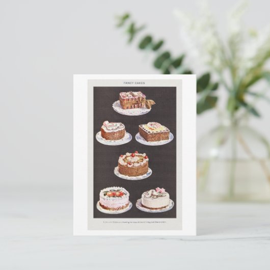 Mrs Beeton's Fancy Cakes  Illustratie Briefkaart (Staand voorkant)