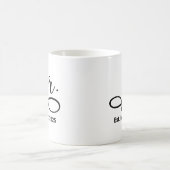 Mrs Black Modern Script Custom Wedding Pas getrouw Koffiemok (Center)