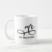 Mrs Black Modern Script Custom Wedding Pas getrouw Koffiemok (Links)