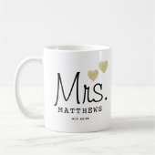 Mrs Black Modern Script Custom Wedding Pas getrouw Koffiemok (Links)