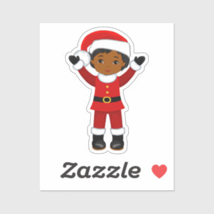 Mrs Black Santa Melanin Christmas Claus Mannen Sticker