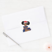 Mrs Black Santa Melanin Christmas Claus Mannen Vierkante Sticker (Envelop)