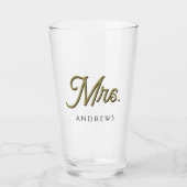Mrs Black script en uw getrouwde achternaam Glas (Voorkant)