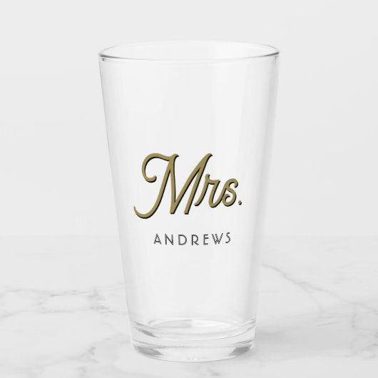 Mrs Black script en uw getrouwde achternaam Glas (Voorkant)