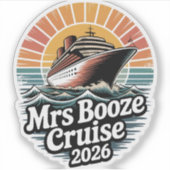 Mrs Booze Cruise 2026 Matching Couples  Sticker (Voorkant)