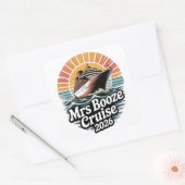 Mrs Booze Cruise 2026 Matching Couples  Vierkante Sticker (Envelop)