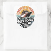 Mrs Booze Cruise 2026 Matching Couples  Vierkante Sticker (Tas)