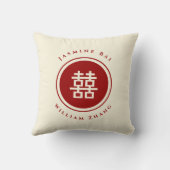 Mrs Bride Double Happiness Chinese Wedding Kussen (Achterkant)