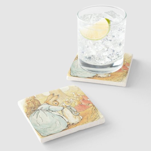 Mrs Bunny Says Goodbye door Beatrix Potter Stenen Onderzetter (Zijkant)