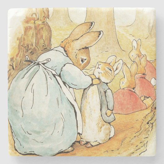 Mrs Bunny Says Goodbye door Beatrix Potter Stenen Onderzetter (Voorkant)
