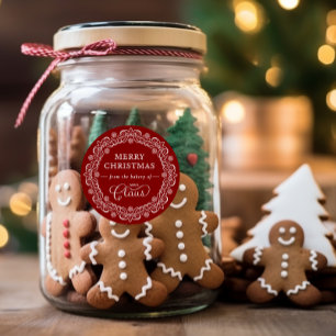 Mrs Claus’ Bakkerij Kerst Rode Vakantie Ronde Sticker