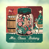 Mrs Claus bakkerij vintage Raamsticker (Vel 3)