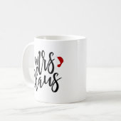 Mrs Claus Black Script met Pet Holiday Mok (Voorkant links)