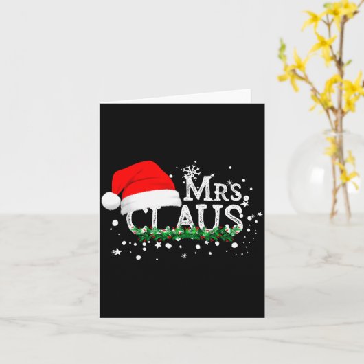 Mrs Claus Christmas Couples Matching Her Xmas Paja Kaart (Gele Bloem)