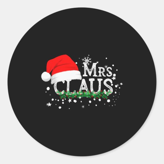 Mrs Claus Christmas Couples Matching Her Xmas Paja Ronde Sticker (Voorkant)