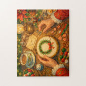 Mrs. Claus Christmas Craft Holiday Sewing Scene Legpuzzel (Verticaal)