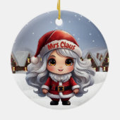 Mrs Claus Female Character Girly Gift for Woman 🤶 Keramisch Ornament (Achterkant)