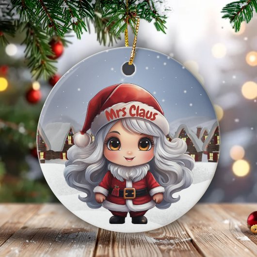 Mrs Claus Female Character Girly Gift for Woman 🤶 Keramisch Ornament