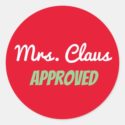 "Mrs Claus goedgekeurd" 3-inch Sticker (Voorkant)