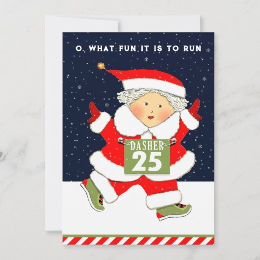 Mrs. Claus hardlopen Feestdagenkaart (Voorkant)