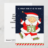 Mrs. Claus hardlopen Feestdagenkaart (Voorkant / Achterkant)