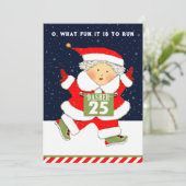 Mrs. Claus hardlopen Feestdagenkaart (Staand voorkant)