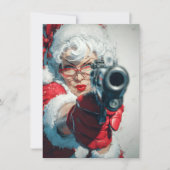 Mrs Claus has a Gun Funny Christmas Cards Feestdagenkaart (Voorkant)