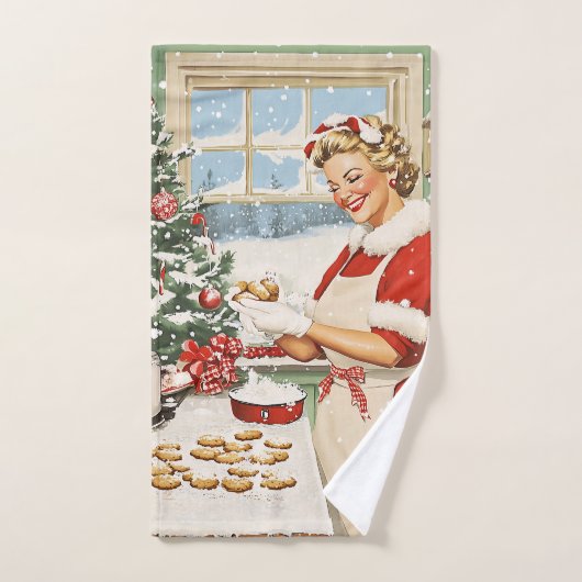 Mrs Claus Holiday Baking Delight Bad Handdoek (Handdoek)