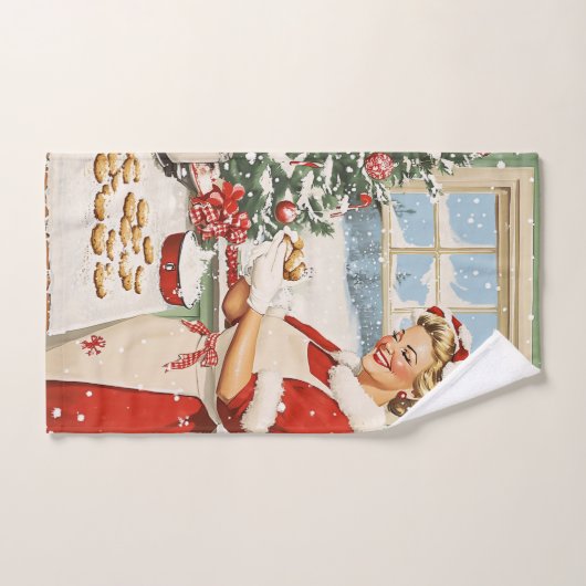 Mrs Claus Holiday Baking Delight Bad Handdoek (Handdoek)