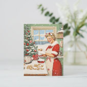 Mrs Claus Holiday Baking Delight Briefkaart (Staand voorkant)