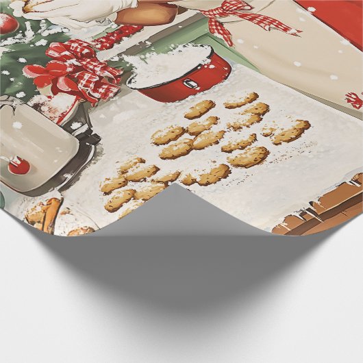 Mrs Claus Holiday Baking Delight Cadeaupapier (Hoek)