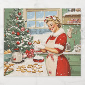 Mrs Claus Holiday Baking Delight Likeurfles Etiket (Enkel label)