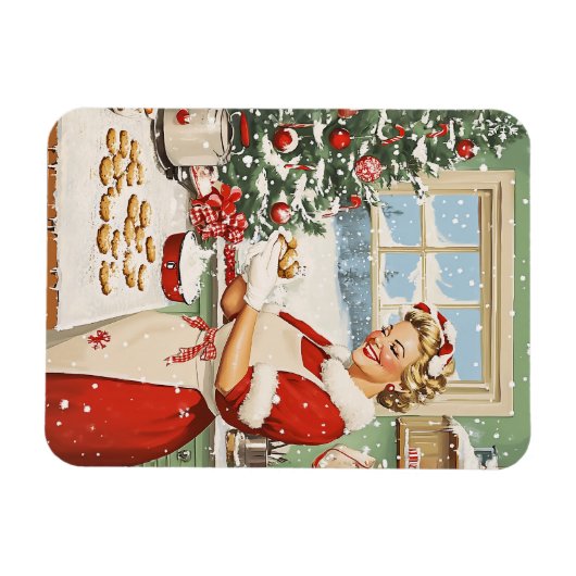 Mrs Claus Holiday Baking Delight Magneet (Horizontaal)