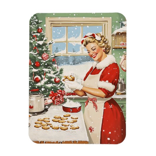 Mrs Claus Holiday Baking Delight Magneet (Verticaal)