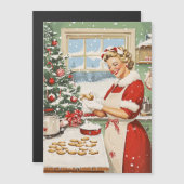 Mrs Claus Holiday Baking Delight Magnetische Uitnodiging (Voorkant / Achterkant)
