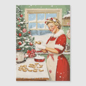Mrs Claus Holiday Baking Delight Magnetische Uitnodiging (Voorkant)