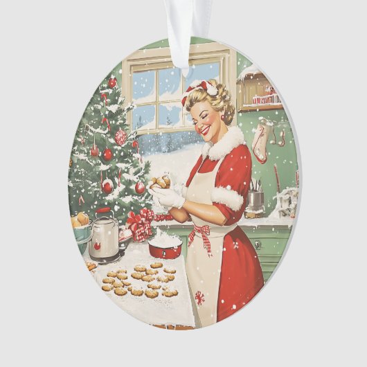Mrs Claus Holiday Baking Delight Ornament (voorkant)