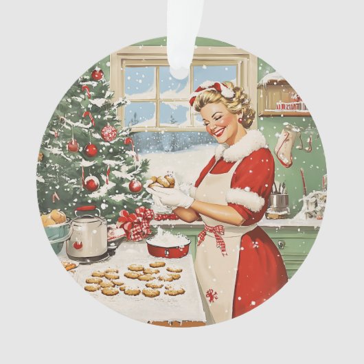 Mrs Claus Holiday Baking Delight Ornament (voorkant)