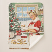 Mrs Claus Holiday Baking Delight Sherpa Deken (Voorkant)