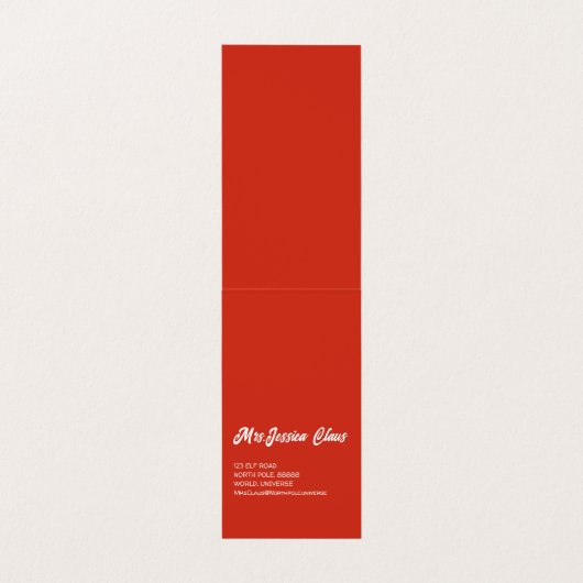 Mrs Claus Holiday Baking Delight Visitekaartje (Binnenkant ongevouwen)