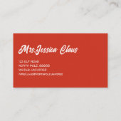 Mrs Claus Holiday Baking Delight Visitekaartje (Achterkant)