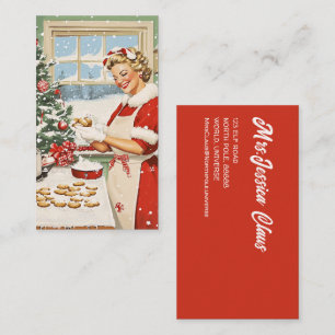 Mrs Claus Holiday Baking Delight Visitekaartje